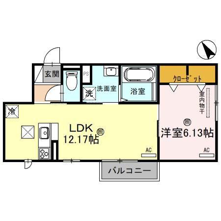 ロイヤルメゾンHYS(1LDK/1階)の間取り写真