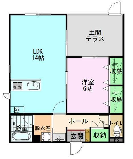 CULMINE(1LDK/1階)の間取り写真