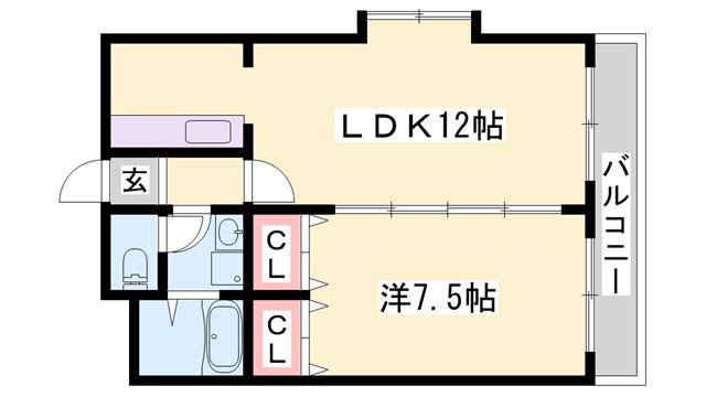 BASEI(1LDK/4階)の間取り写真