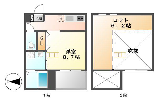 シェリール本陣(ワンルーム/1階)の間取り写真