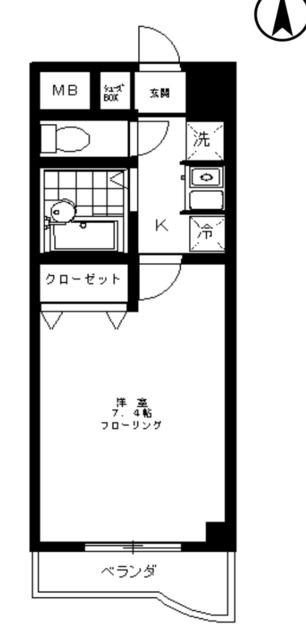 イーストパレス(1K/2階)の間取り写真