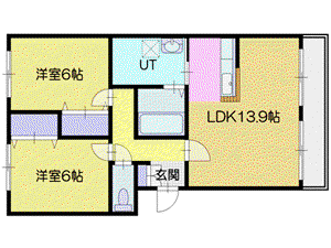 VICTORIAVIII(2LDK/1階)の間取り写真