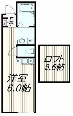 ポールスター(ワンルーム/1階)の間取り写真