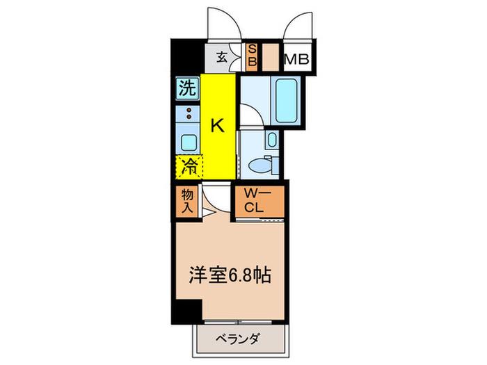 MYRIA RESIDENCE KOMAGOME(1K/2階)の間取り写真