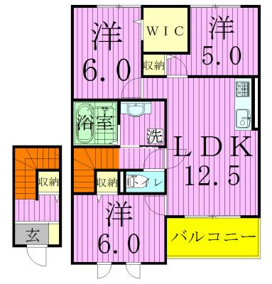 ルガーナグランデ(3LDK/2階)の間取り写真