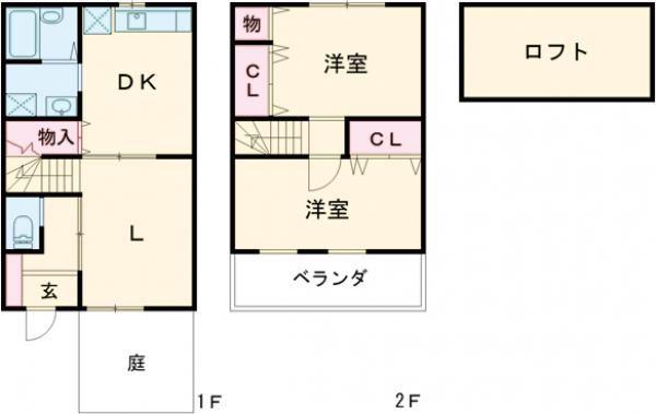 OMメゾン上野(2SLDK/1階)の間取り写真