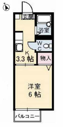 メゾングレイス(1K/1階)の間取り写真