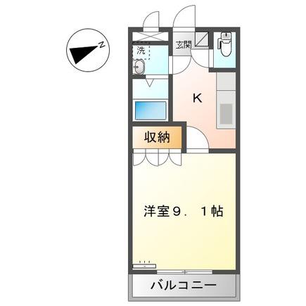 CHERISH HEIM(1K/2階)の間取り写真