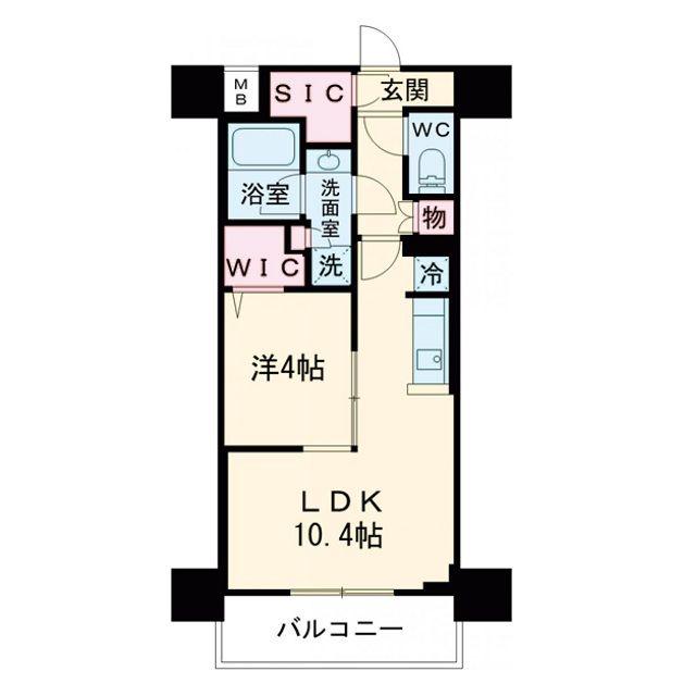 アーバネックス東梅田(1LDK/4階)の間取り写真
