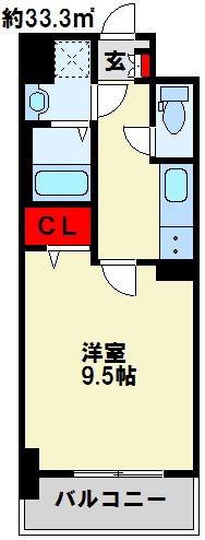 エヴァーグリーンQ(1K/2階)の間取り写真