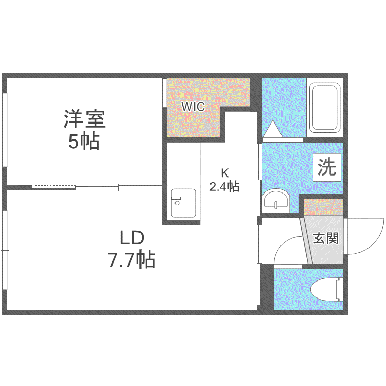 UNIQUS宮の森(1LDK/4階)の間取り写真