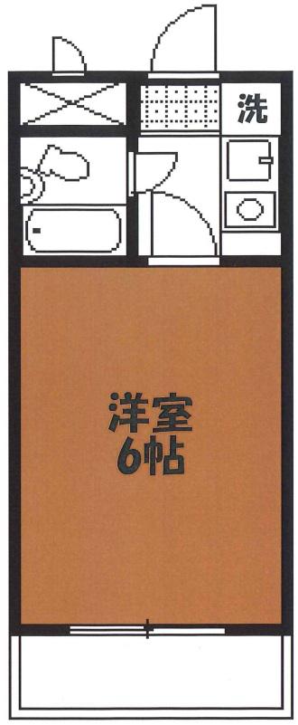 アーバンヒルズ福生(1K/1階)の間取り写真