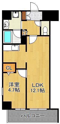 テゾーロ行橋(1LDK/3階)の間取り写真