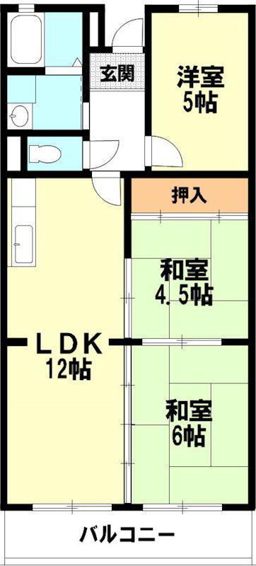 カランドリエ栗東(3LDK/5階)の間取り写真