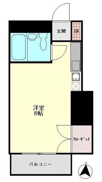 メゾンドリック(ワンルーム/1階)の間取り写真