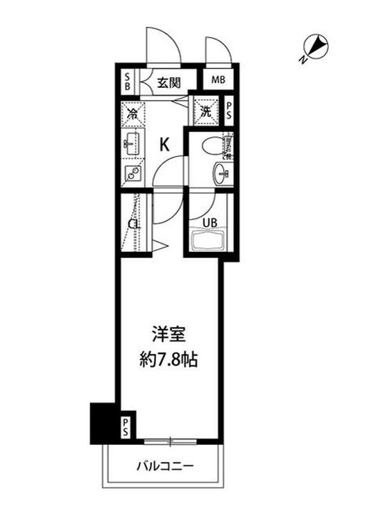 ルクレ日本橋馬喰町(1K/5階)の間取り写真