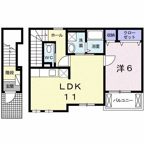 アビタシオン寅新田(1LDK/2階)の間取り写真