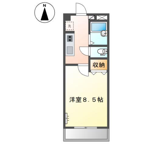 クラージュ(1K/1階)の間取り写真