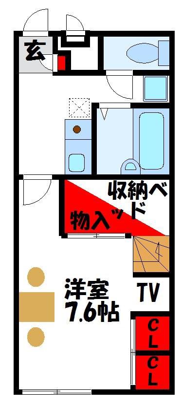 レオパレス土井駅東(1K/2階)の間取り写真