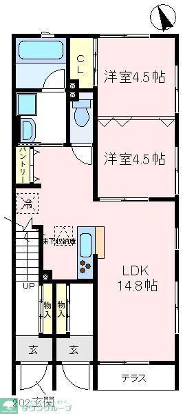 セルパン(2LDK/1階)の間取り写真