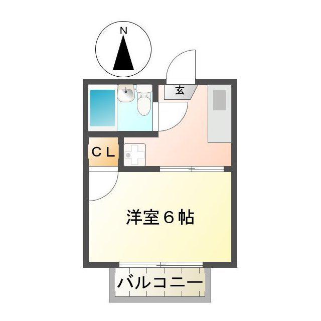 津フォーブル I(1K/1階)の間取り写真
