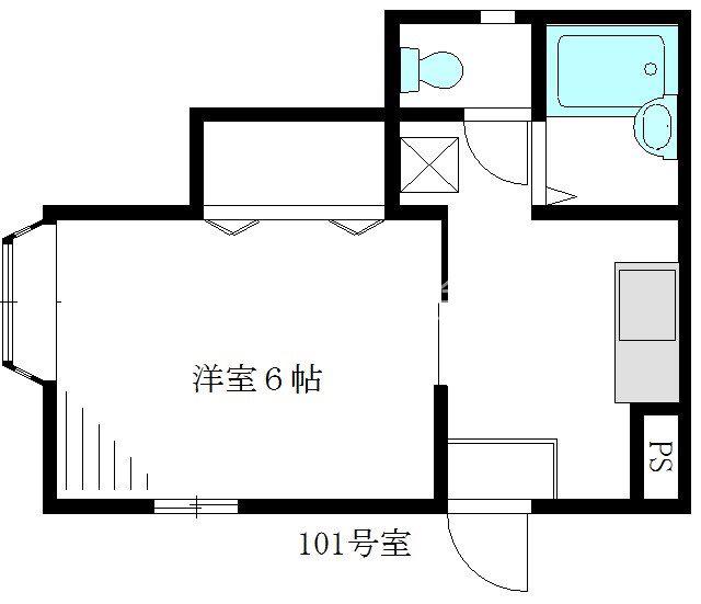 チェリーブロッサム(1K/1階)の間取り写真
