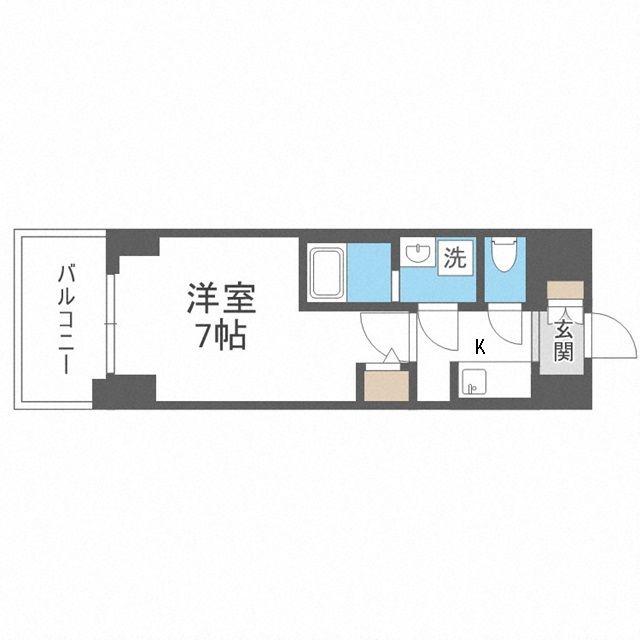 S-RESIDENCE福島ALOVITA(1K/3階)の間取り写真