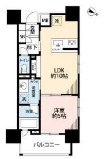 ガーデングラス板橋本町(1LDK/8階)の間取り写真