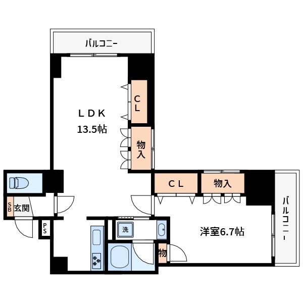 FLATIII(1LDK/3階)の間取り写真