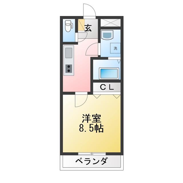 CENTER VILLAGE 2008(1K/1階)の間取り写真