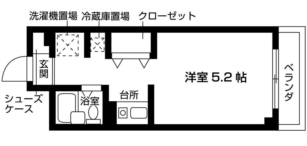 ノブレス紀久(1K/6階)の間取り写真