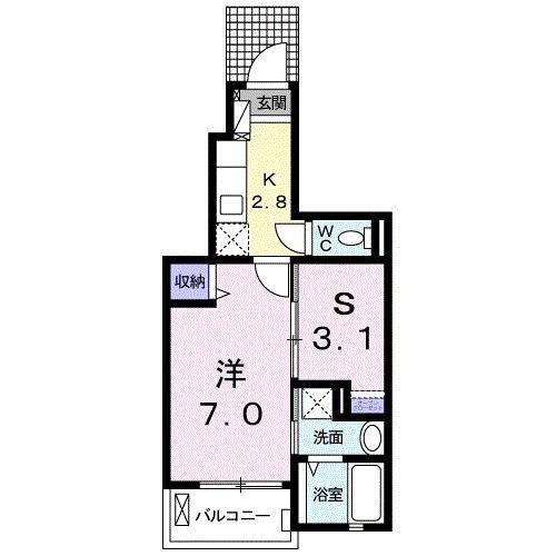 グランフローラ(1SK/1階)の間取り写真