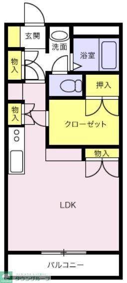 高砂ハイツ石原2(ワンルーム/4階)の間取り写真