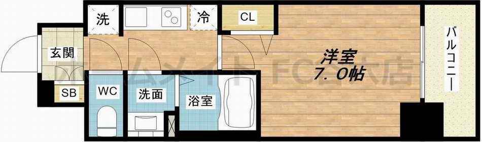 スワンズシティ大阪城コスタ(1K/5階)の間取り写真