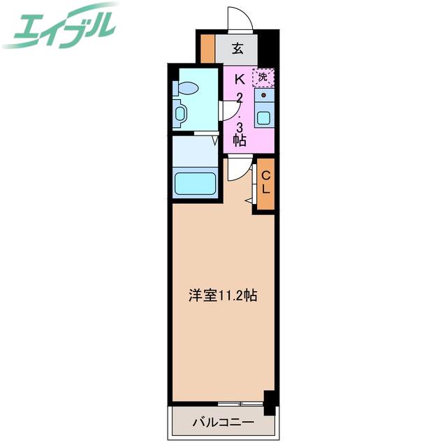 LASANTE鵜の森(1K/3階)の間取り写真