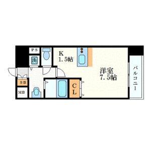 プレサンス 名古屋STATIONアライブ(1K/2階)の間取り写真