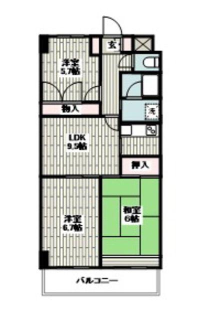 サンクレスト青葉台II(3DK/4階)の間取り写真