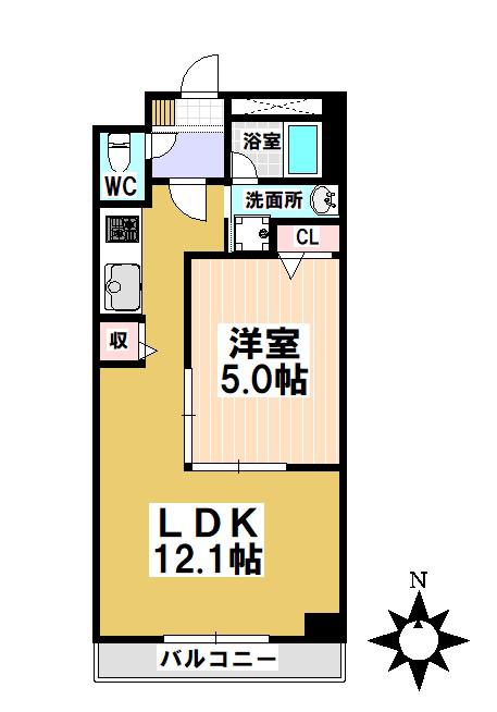 T-COURT(1LDK/3階)の間取り写真