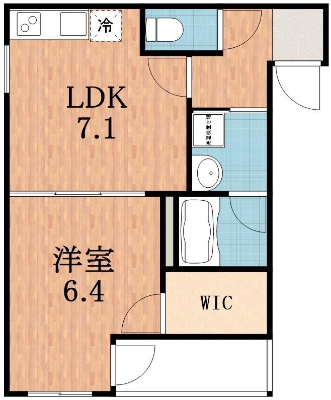 フジパレス住吉長居V番館(1DK/3階)の間取り写真