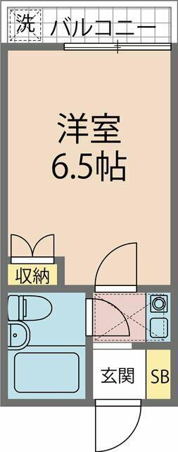 ビアンカ氷川台A棟B棟(1K/2階)の間取り写真