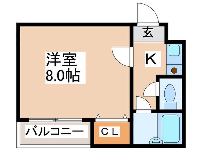 ロータリー45(1K/2階)の間取り写真