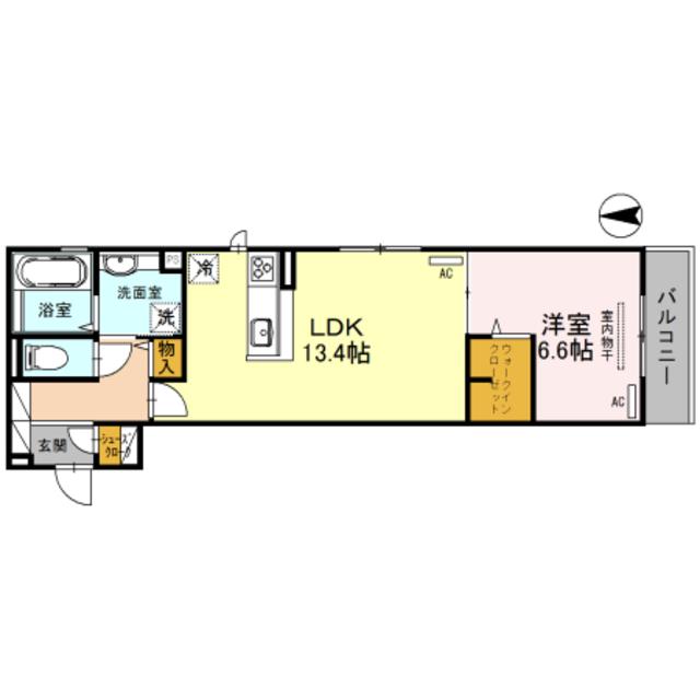 フォンターナ(1LDK/2階)の間取り写真