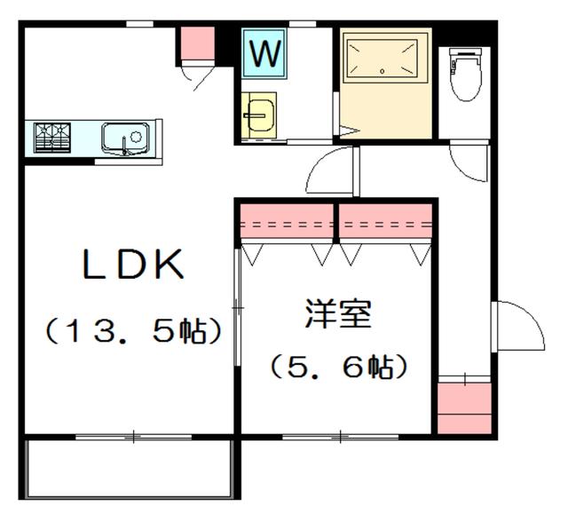 MAISON DE BONHEUR(1LDK/1階)の間取り写真