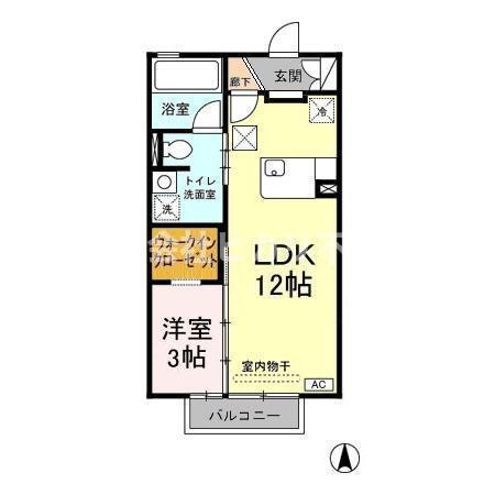 ピアヌーラ I(1LDK/1階)の間取り写真