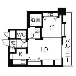 ピュア東彩館II(1LDK/9階)の間取り写真