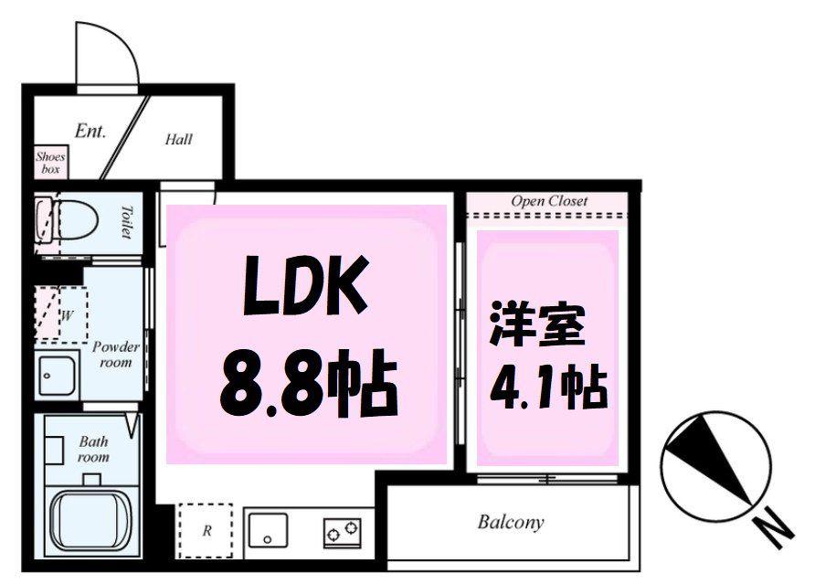 GRADUS北越谷(1LDK/1階)の間取り写真