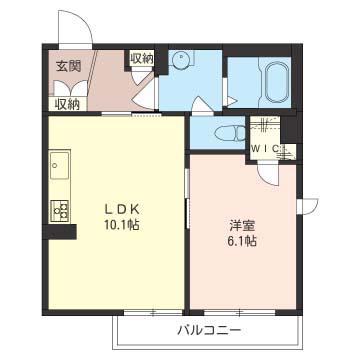 SERENO FUTABA(1LDK/3階)の間取り写真