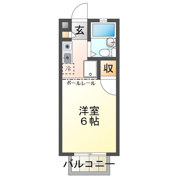 ハイテックII番館(ワンルーム/1階)の間取り写真