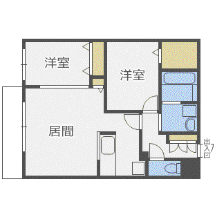 モルティーニ南円山(2LDK/3階)の間取り写真