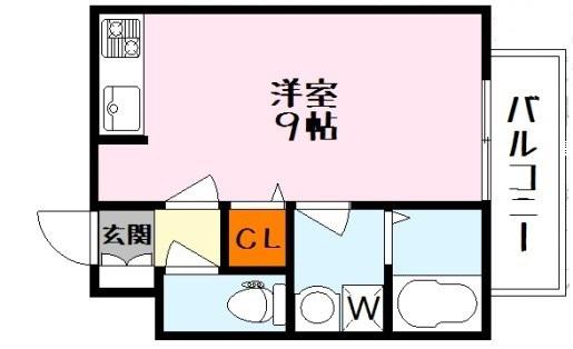 セジュールIHARA(ワンルーム/2階)の間取り写真